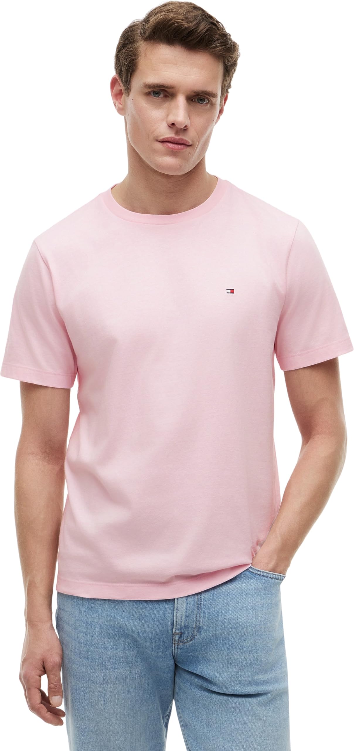 Tommy Hilfiger Men's Short-Sleeved T-Shirt Seasonal Solid Tee with Round Neck