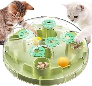 KADTC 2-in-1, Cat Puzzle Toy & Foraging Ball, Treat Hunt for Indoor Cats