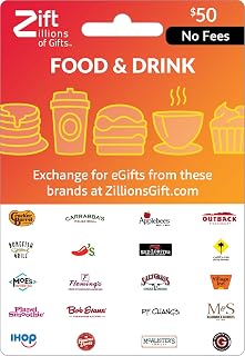 Zift Zillions of Gifts Food & Drink Multi-Brand Dining Physical Gift Card - $50