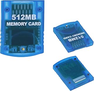 Tolesum Memory Card 512MB(8192 Blocks) 4 Data Areas for Gamecube and Wii Console, Blue 512MB