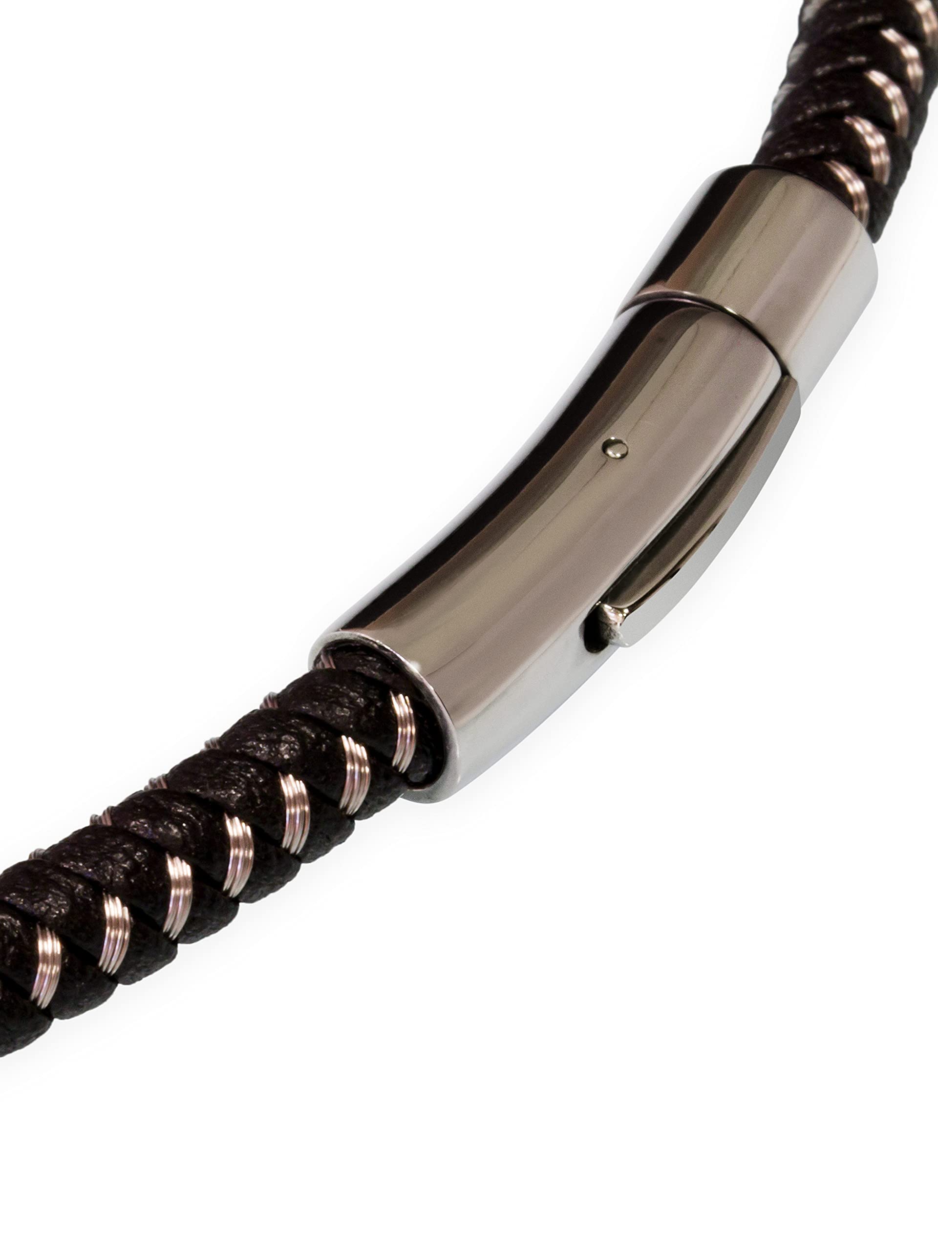 Fly Style Braided Leather Necklace for Men and Women, Black