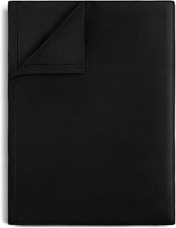 LiveComfort Flat Sheet, Twin Size Extra Soft Brushed Microfiber Flat Sheet, Machine Washable Wrinkle Free Breathable, Black, Twin