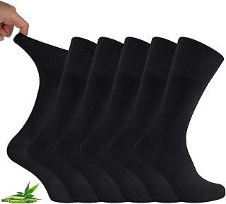 Niorasen Bamboo Diabetic Socks for Men Women, 6 Pairs Soft Top Casual Socks