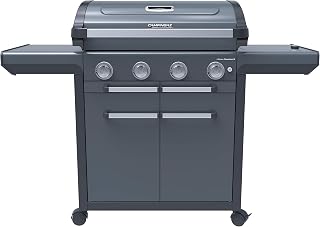 Campingaz Gas BBQ 4 Series Premium S, Barbecue Gas Grill with 4 Stainless Steel Burners 13.6 kW, 1 Side Burner, Lid, Thermometer, InstaClean Aqua, Culinary Modular System, Outdoor Kitchen