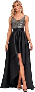 Ever-Pretty Asymmetrical Prom Evening Dress Long Woman Sequins V-Neck Elegant 00667
