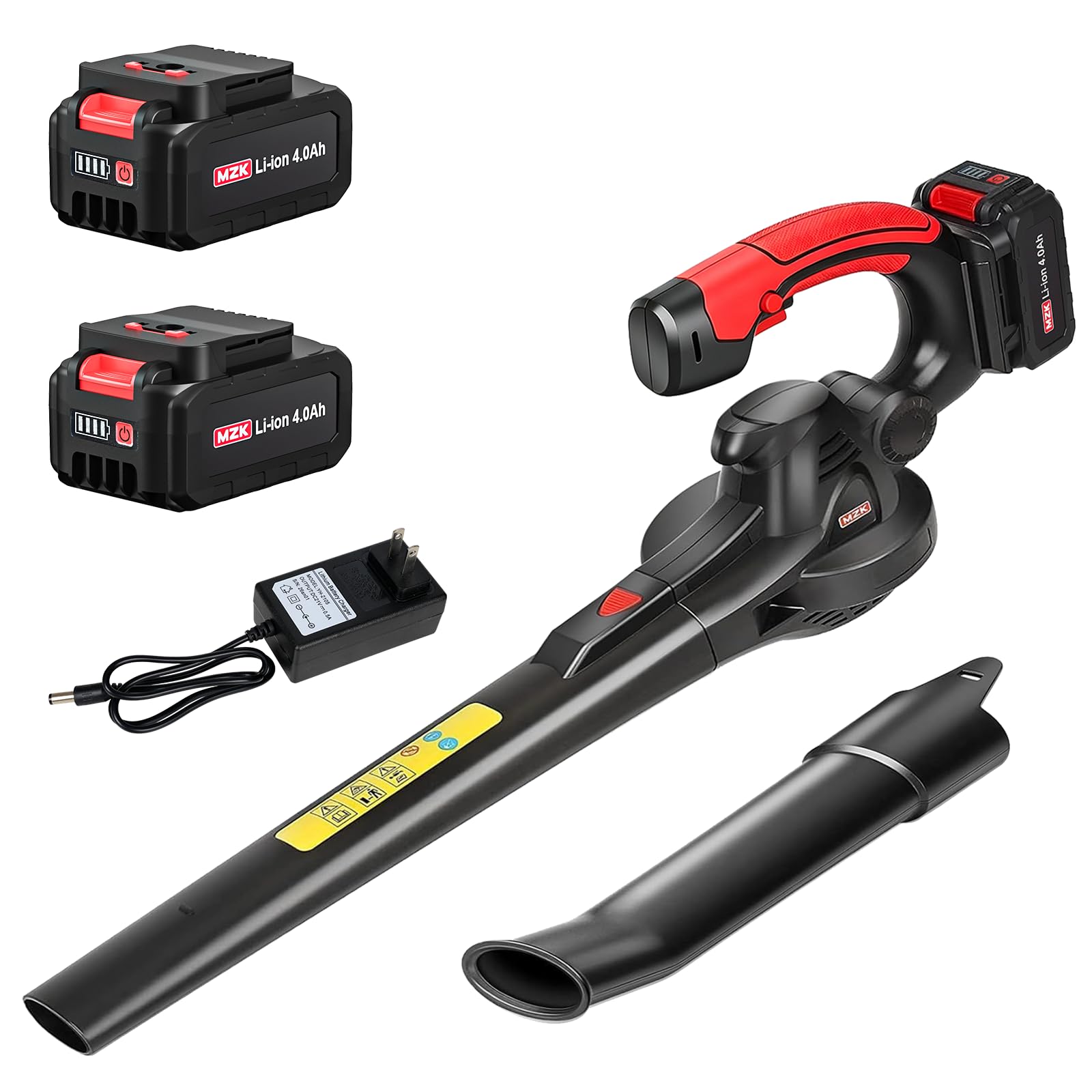 MZK 20V Cordless Leaf Blower, Lightweight Electric Blower | 2 x 4.0Ah Batteries 