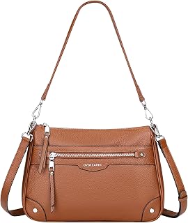 Over Earth Soft Genuine Leather Crossbody Bags for Women with Multi Pockets