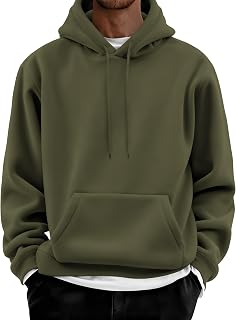 Coofandy Sudadera con Capucha de Forro Polar de algodón para Hombre, Casual, de Manga Larga, con cordón y Bolsillo Tipo Canguro