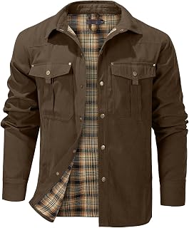 Flygo Men's Mens Vintage Flannel Lined Shirt Jacket Mens Vintage Flannel Lined Shirt Jacket (pack of 1)
