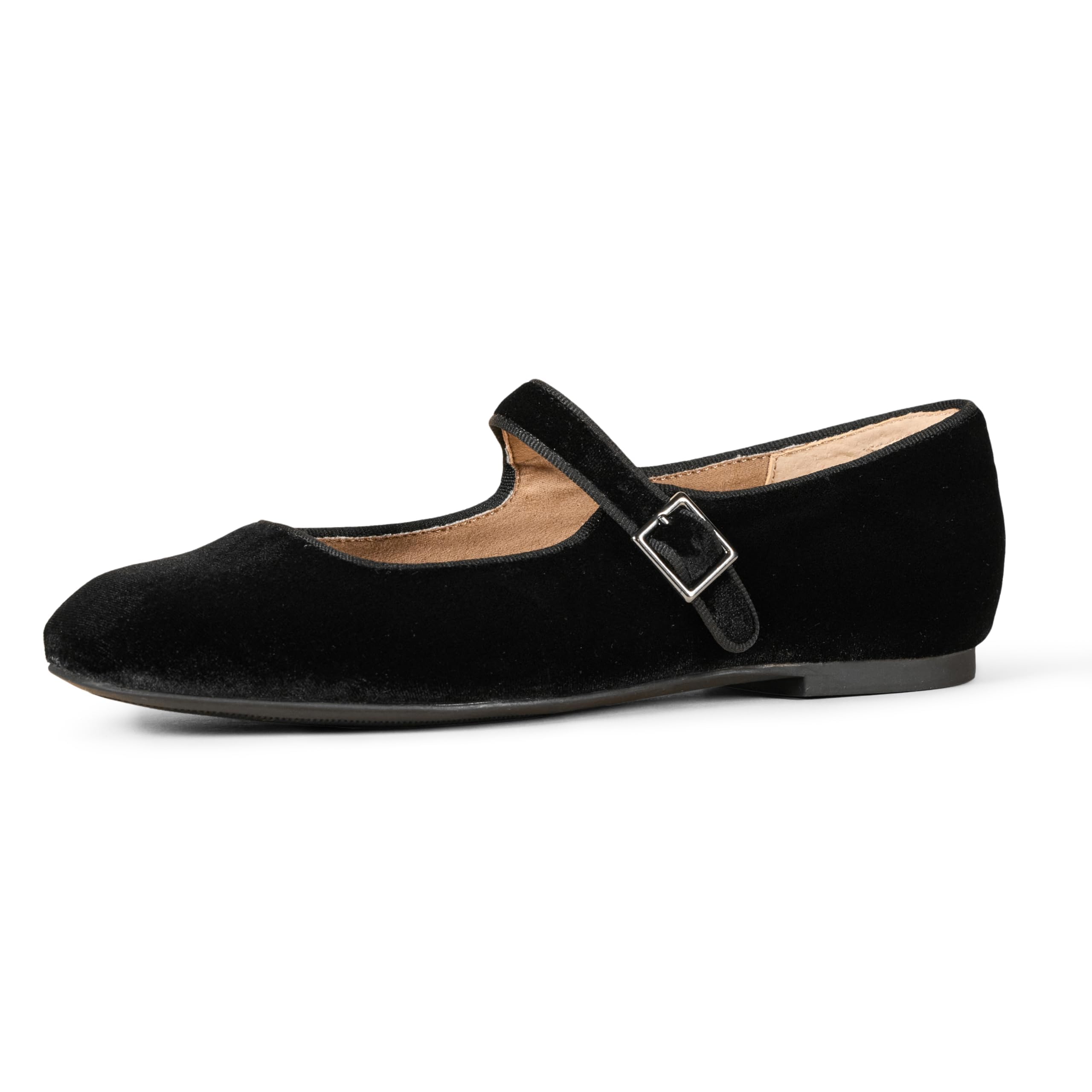 Amazon Essentials Women's Square-Toe Mary Jane Ballet Flat with Adjustable Metal