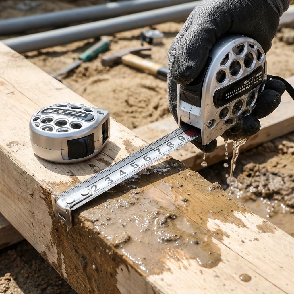 9.8M Stainless Steel Retractable Tape with Double Sided Scale Waterproof Portabl