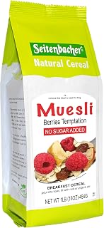 Seitenbacher Natural Cereal Muesli Berries Temptation, 1 lb | Whole Grains, Real Fruit, Crunchy Nuts & Power Seeds – No Added Sugar – Nothing Artificial – Non-GMO Project Verified