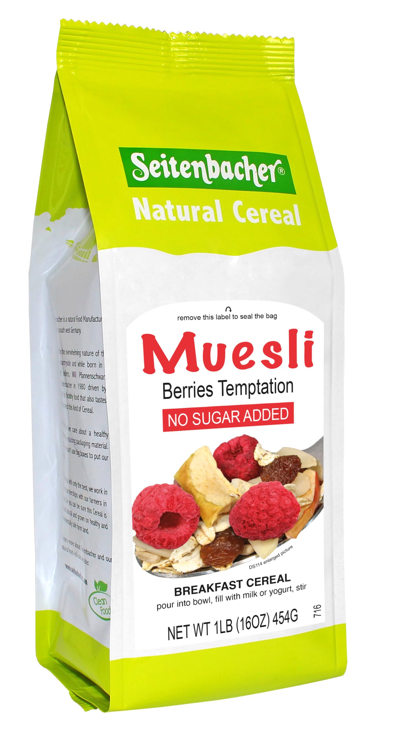 Seitenbacher Natural Cereal Muesli Berries Temptation, 1 lb | Whole Grains, Real