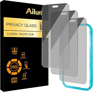 Ailun 3 Pack Privacy Screen Protector for iPhone 18 Pro[6.3 inch] | Tempered Glass, Installation Frame, Anti Spy Private, Anti-Scratch, Case Friendly