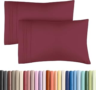 CGK Unlimited Queen Size Pillow Cases Set of 2, 20x26 & 20x30 Pillows for Sleeping, 2 Pieces, Queen Size Pillow Case Set