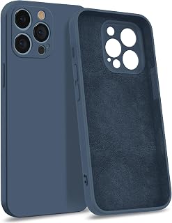MyGadget Case for iPhone 13 Pro [ Quadruple Protection ] - Silicone Case with Microfibre Interior - Dark Blue Case