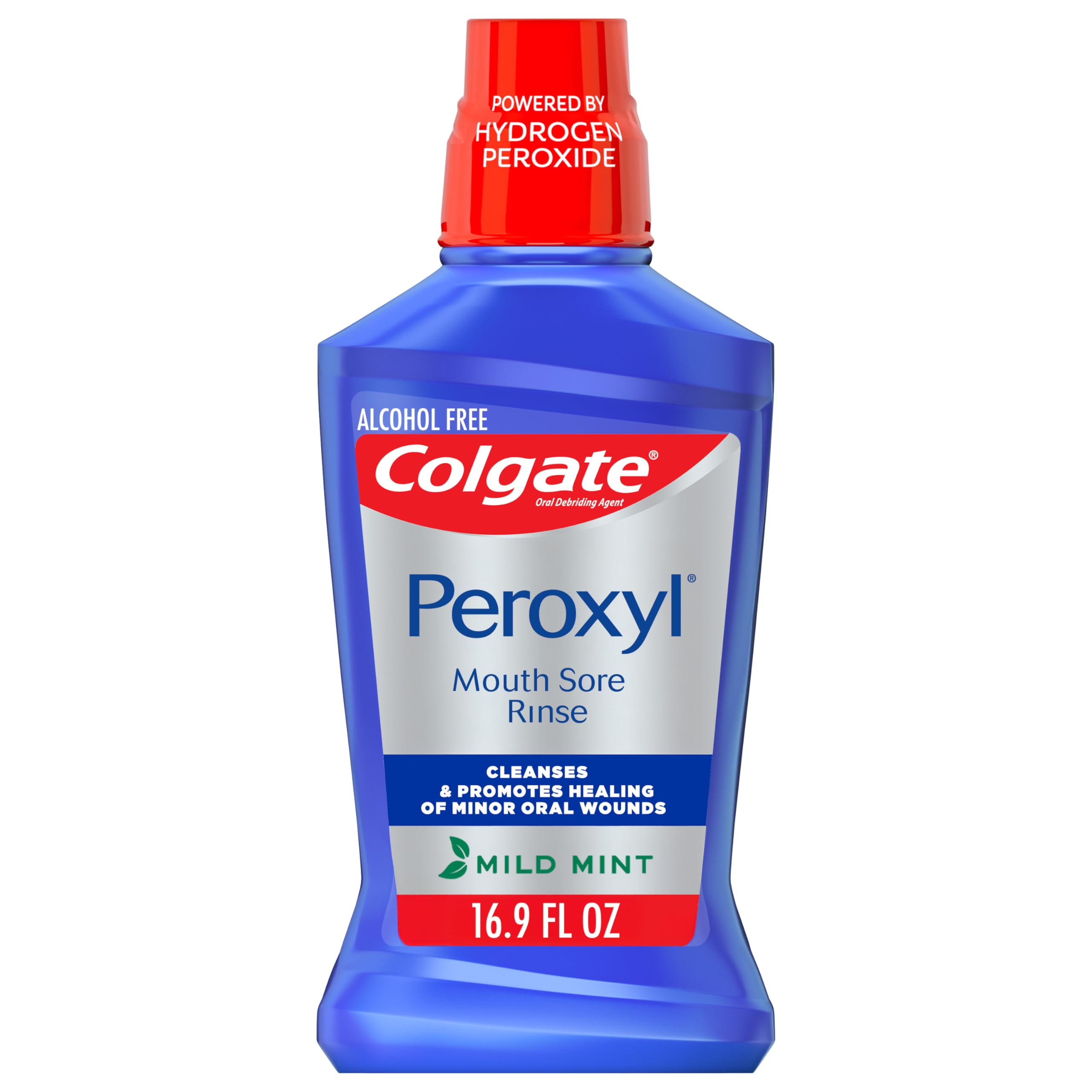Colgate Peroxyl Antiseptic Mouth Sore Rinse, Alcohol Free, Mint, 16.9 fl oz | 1.