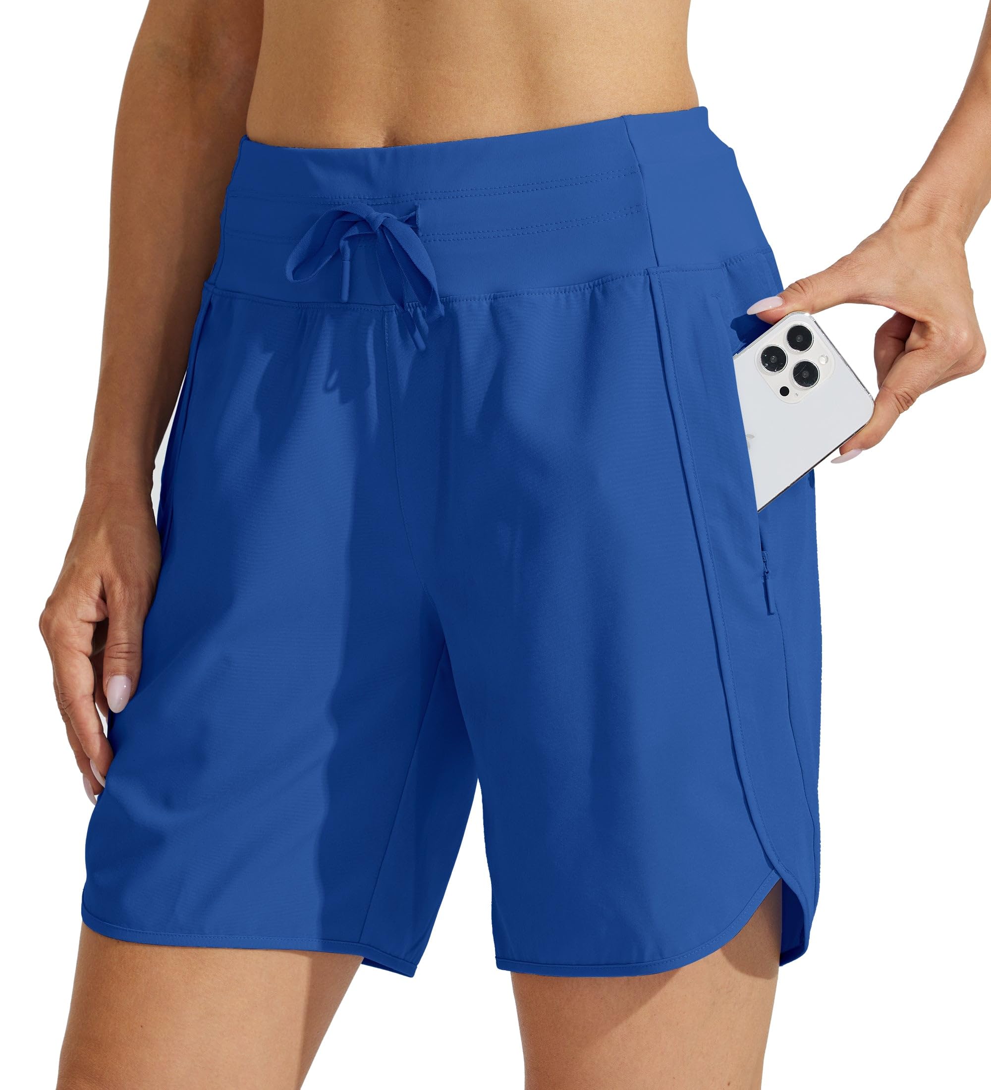 Willit Women's 7" Athletic Running Shorts Long Workout Hiking Shorts Quick Dry H