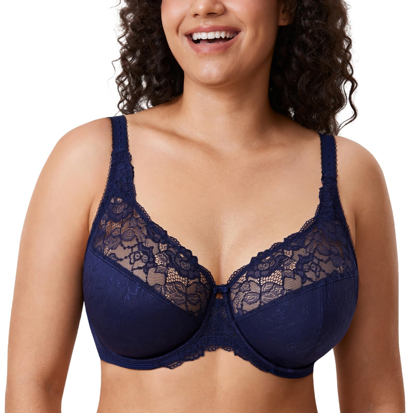 DELIMIRA Women's Minimizer Full Coverage Lace Bras