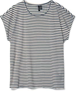 VERO Moda Women's Vmava Ss Top Stripe JRS Noos Vmava Ss Top Stripe JRS Noos (Pack of 1)