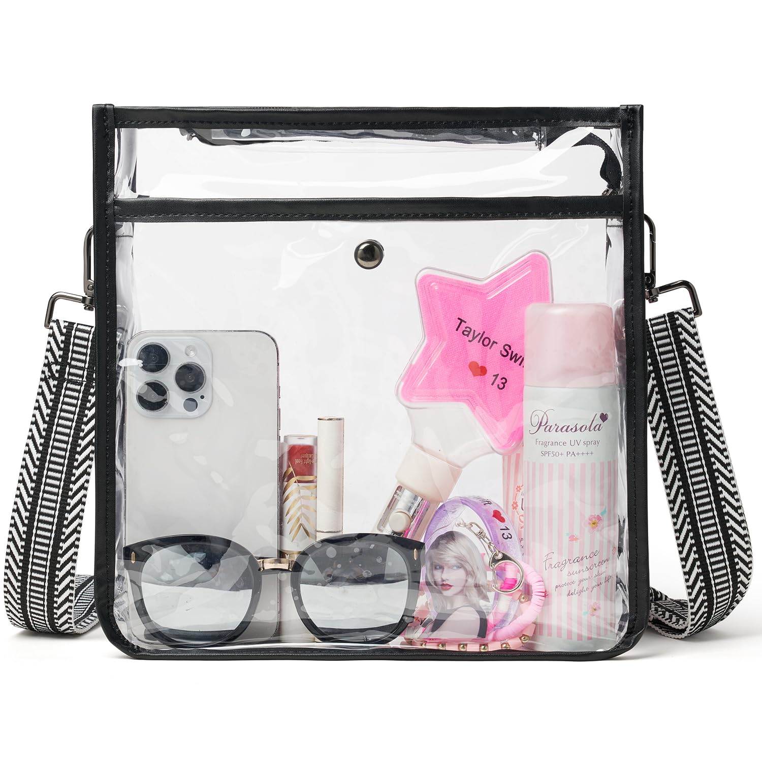 Bluome Clear Bag for Stadium Events 12x12x6, Clear Purses Stadium Bag Crossbody 