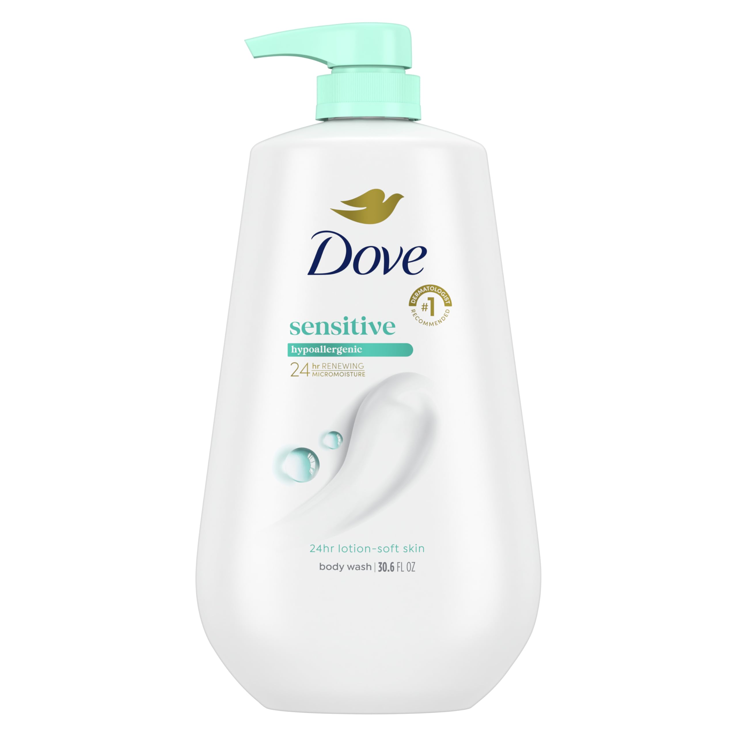 Dove Sensitive Skin Body Wash, 24hr Lotion-Soft Skin, 30.6 oz | Dove Sensitive S