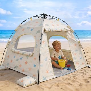 NXONE Pop-Up Baby Beach Tent, UPF 50+ Sun Shelter for Infants & Toddlers