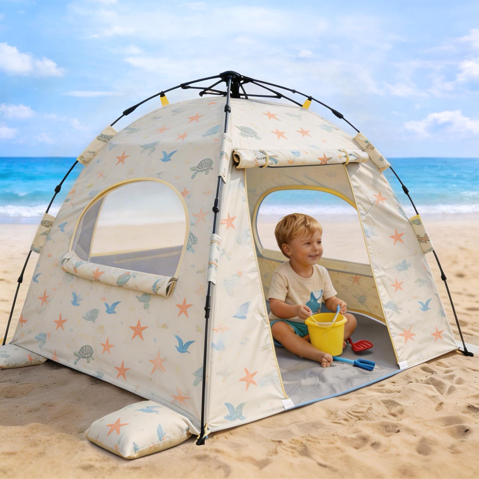 NXONE Pop-Up Baby Beach Tent, UPF 50+ Sun Shelter for Infants & Toddlers