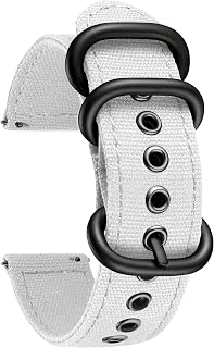 BINLUN Canvas Watch Strap for Women Men 18mm 20mm 22mm 24mm Fabric Watch Straps for Smartwatch Fabric Straps Quick Release Replacement Watch Strap 2 Steel Buckles 8 Colors