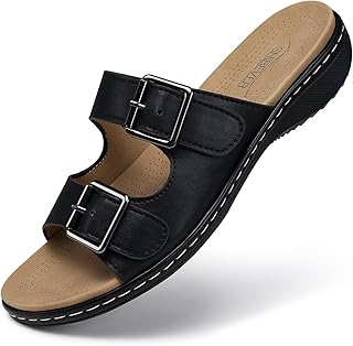 SHIBEVER Women Dressy Flat Sandals: Comfortable Arch Support Sandal