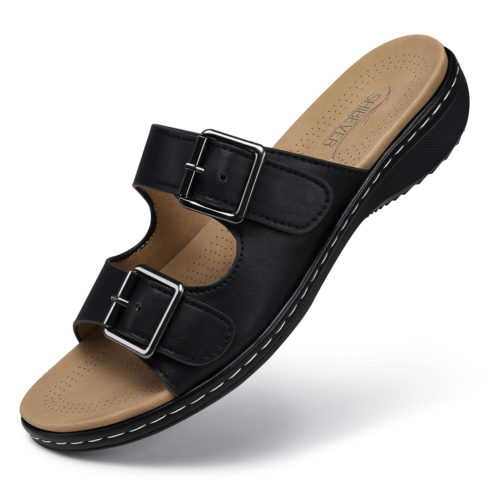 SHIBEVER Women Dressy Flat Sandals: Comfortable Arch Support Sandal