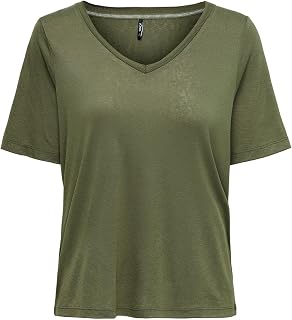Only Onlelise S/S V-Neck Top Jrs T-Shirt for Women