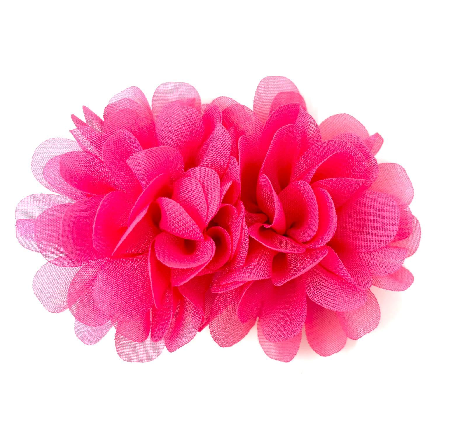 Hot Pink Flower Hair Clip, Chiffon Floral Hair Accessory