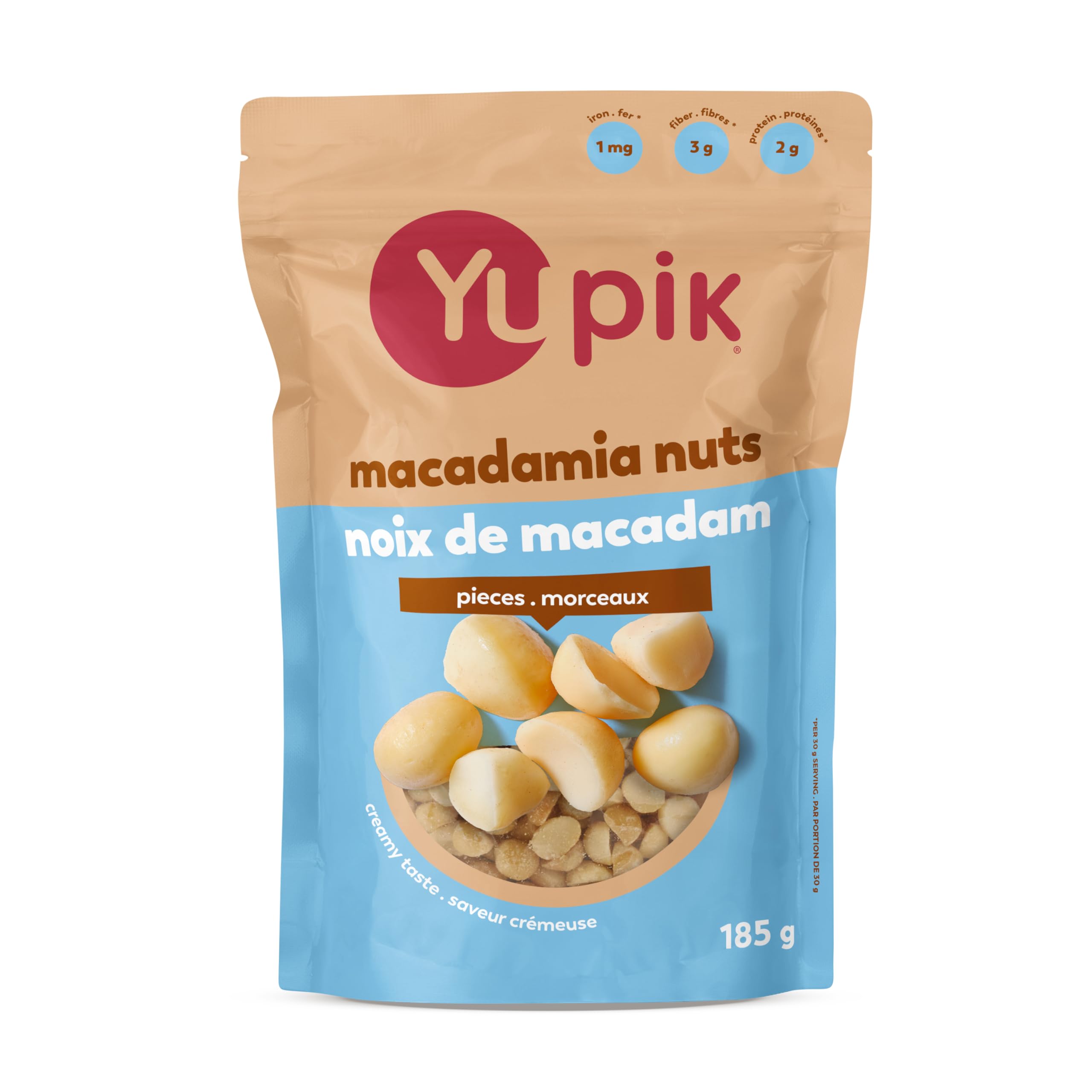 Yupik Macadamia Nuts, Large Pieces, 185 g, Gluten-Free, Kosher, Raw, Shelled, Un