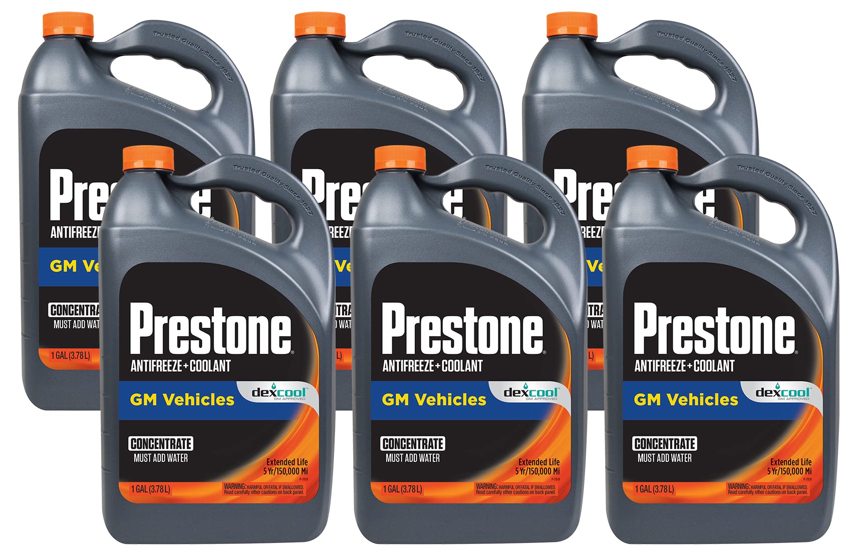 Prestone AF888-6PK Dex-Cool Antifreeze/Coolant - 1 Gallon, (Pack of 6)