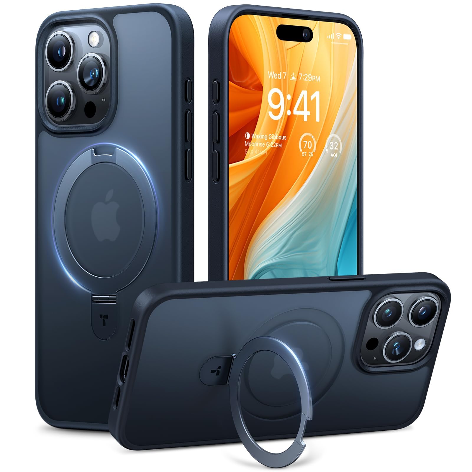 TORRAS Magnetic Ostand for iPhone 15 Pro Max Case Mil-Grade Drop Tested