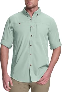 33,000ft Men's UPF 50+ UV Protection Long Sleeve Hiking Shirts Breathable Quick Dry Fishing Shirts for Safari, Outdoor