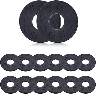 Mebamce 12pcs Guitar Strap Locks, Sturdy Secure Hold Strap Fastener Holder | Soft and Lightweight, Easy to Fit, Little Discs, Guitar Strap Protector Block, Firmly in Place, for Electric, Acoustic, Bass