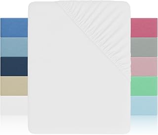 H HANSEL HOME Fitted Sheet for Bed 150 cm – Height 28 cm – Soft and Breathable Microfibre – Fitted Sheets – Fitted Sheet 150 x 190/200 cm – White