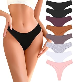 Pack of 9 Women's Sexy Chic Cotton Thong Tanga Briefs Underwear Sports Underwear Feminins Invisible Hipster Pack of 9 XS-XL