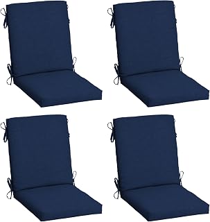 ARDEN Outdoor Dining Chair Cushion, 4-Pack, 20x44, Sapphire Blue | Rain-Proof Seat Pad, Fade-Resistant, All-Weather Quick-Dry Fabric