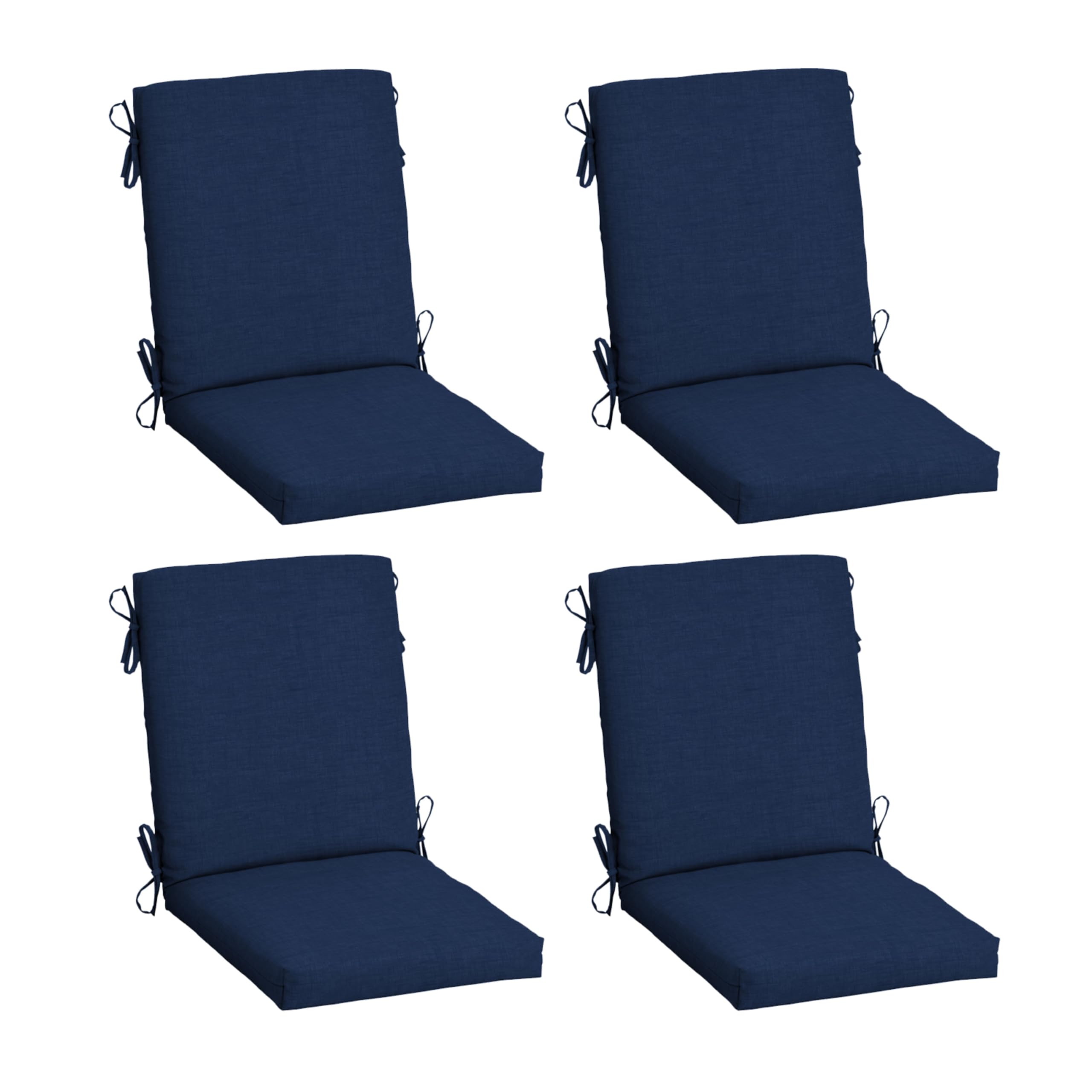ARDEN Outdoor Dining Chair Cushion, 4-Pack, 20x44, Sapphire Blue | Rain-Proof Se