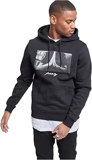 MISTER TEE Men's Hooded Sweatshirt with Kangaroo Pocket, Long Sleeve Sweatshirt with Print, Cotton Fleece Pullover without Zip, Various Colours Available, Sizes XS-5XL