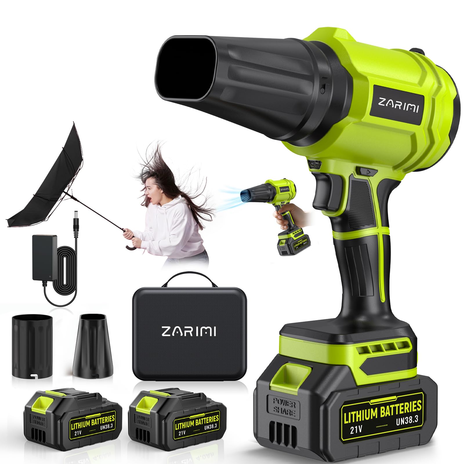 YUQUESEN Cordless Leaf Blower, 980,000 RPM Handheld Leaf Blower with 2 Batteries