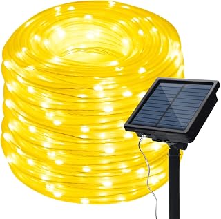 Solar Rope Lights Outdoor,KINGCOO Waterproof 72FT 200LED Tube Copper Wire Pipe Twinkling Solar Fairy String Lights for Garden Yard Home Wedding Party Christmas Lighting Decorations (Warm White)