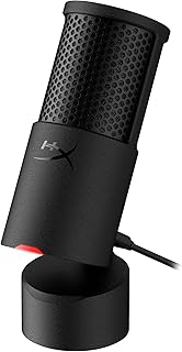 HyperX SoloCast 2 – Gaming USB Condenser Mic for PC | USB-C to USB-A | Built-in Pop Filter | Internal Shock Mount | Plug and Play | 24-bit / 96kHz | Compact Tiltable Stand | Black
