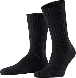 FALKE Men's Nelson Socks Breathable Climate-Regulating Odour-Neutralising Wool Without Elastic Reinforced Hard-Wearing Thick Warm Extra-Soft Ribbed Plain Ideal For Casual Business Looks 1 Pair