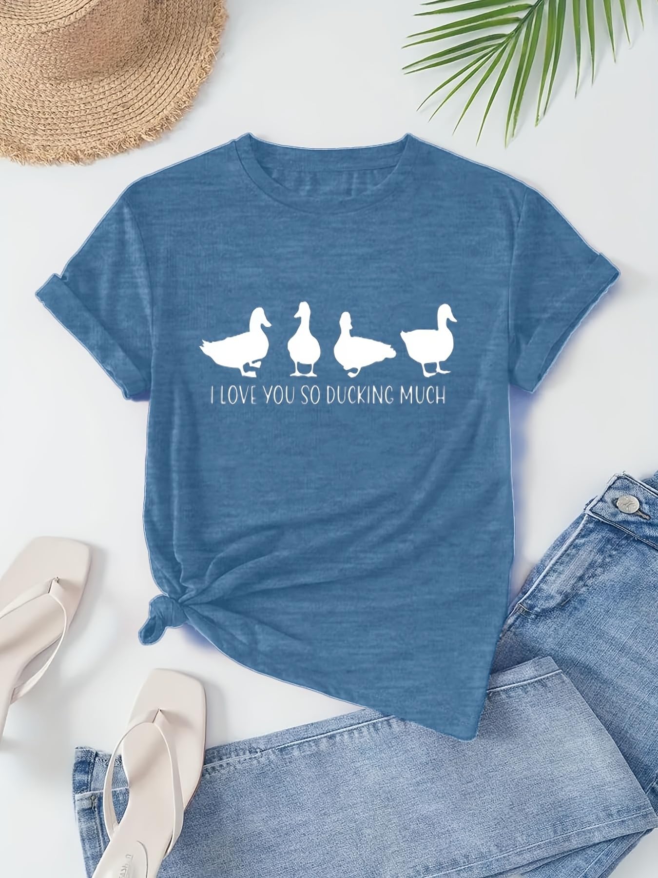 Women's Graphic Tshirt Casual Short Sleeve Tee with Dog Print Funny Animal Tee I