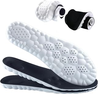 Memory Foam Insoles, Cuttable Arch Support Anti-Fatigue Pain Relief Massage Insert, Cushion Replacement Soles for Trainers Sneakers Sports Shoes Work Boots for Men & Women(UK4-UK6.5)