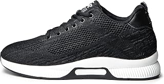 Conzuri, V2 Men's Cloud Running Shoes 2.36 Inches Height Enhancer Lightweight Non-Slip Casual Fashion Shoes Black